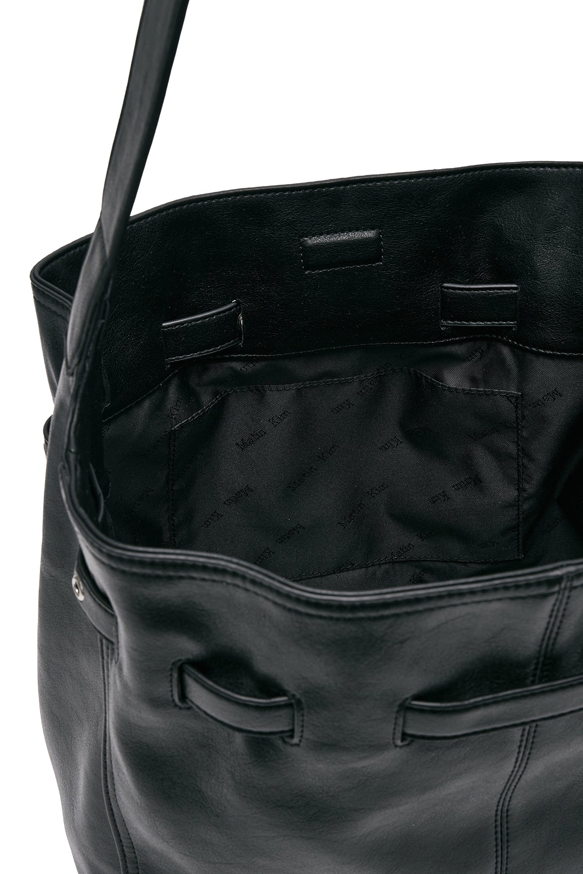 Matin Kim - Belted Volunn Mid Bucket Bag (Black) product image 5 | TRAB K-Fashion Australia
