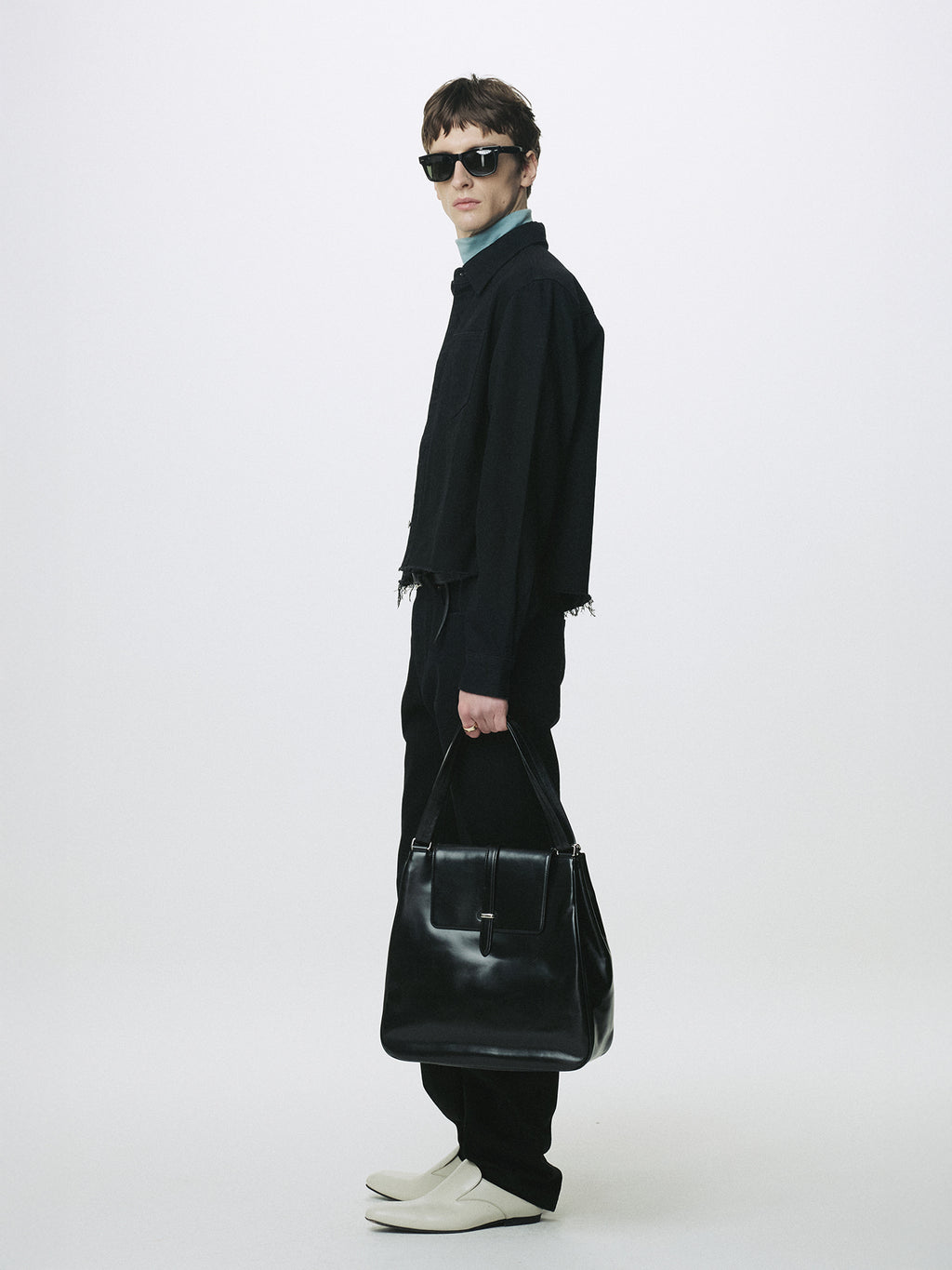 Tonywack - Denim Cut-Off Shirt Blouson (Black) product image 2 | TRAB K-Fashion Australia
