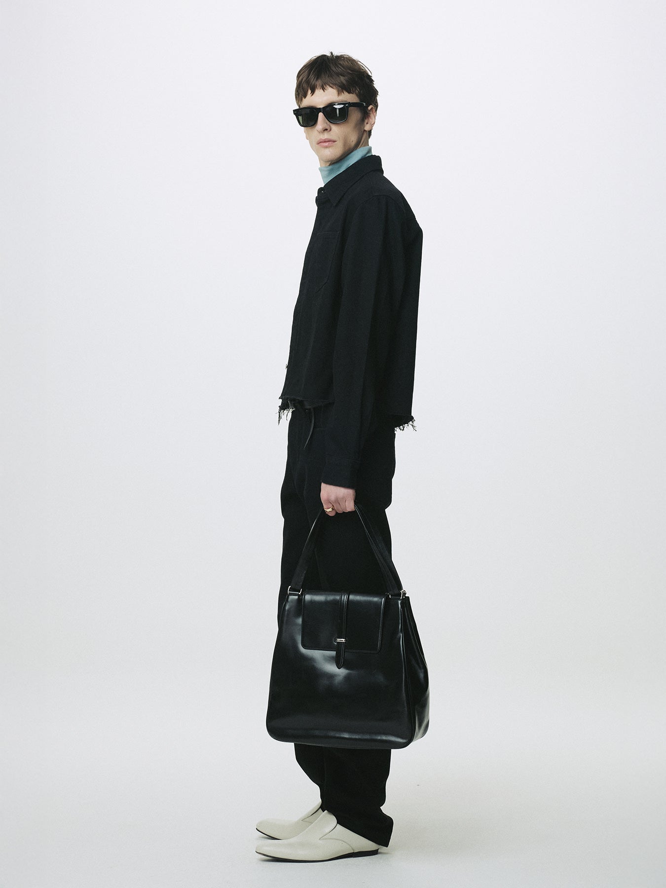 Tonywack - Denim Cut-Off Shirt Blouson (Black) product image 2 | TRAB K-Fashion Australia