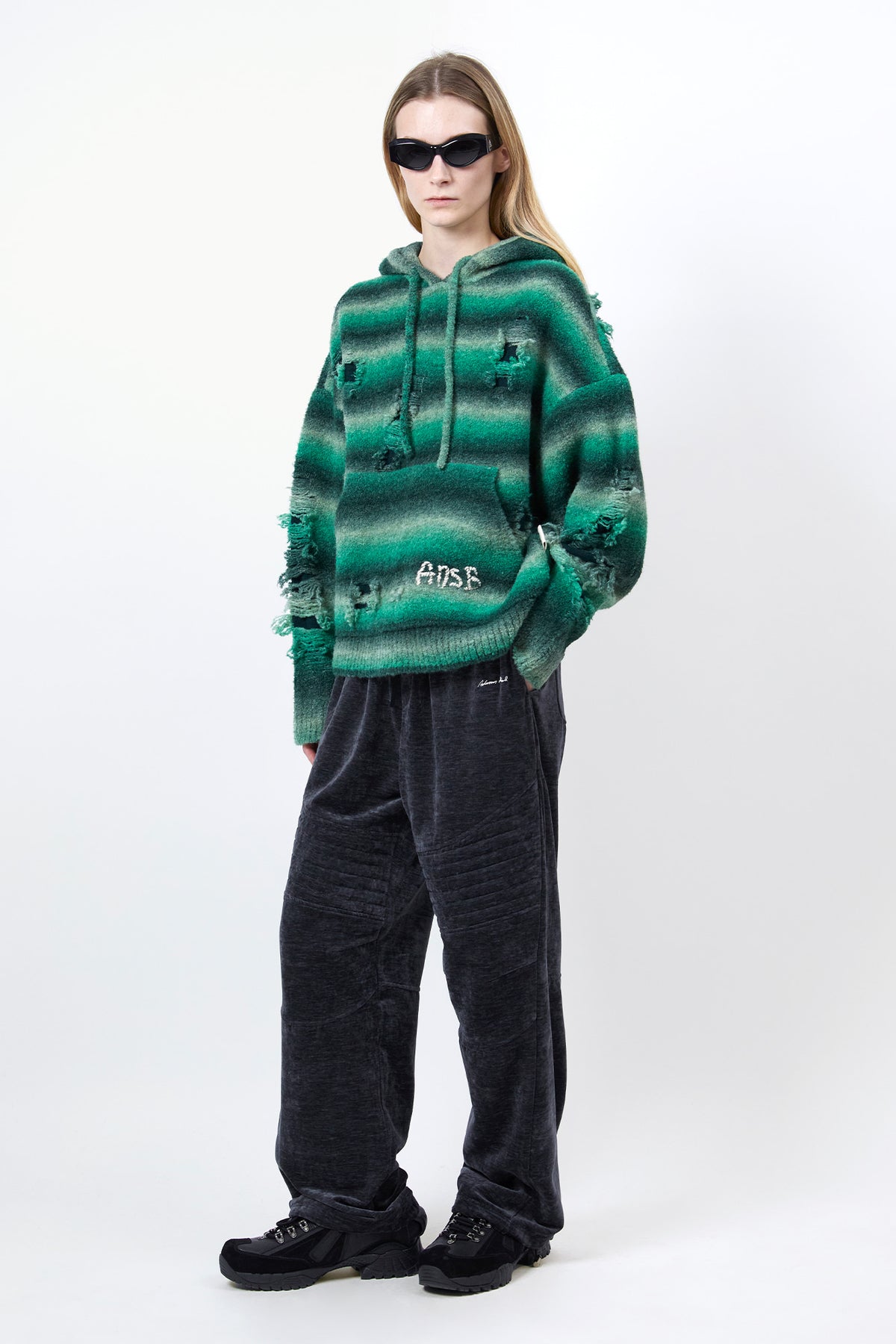 Andersson Bell - Unisex Gradient Distressed Hoodie (Green) product image 12 | TRAB K-Fashion Australia