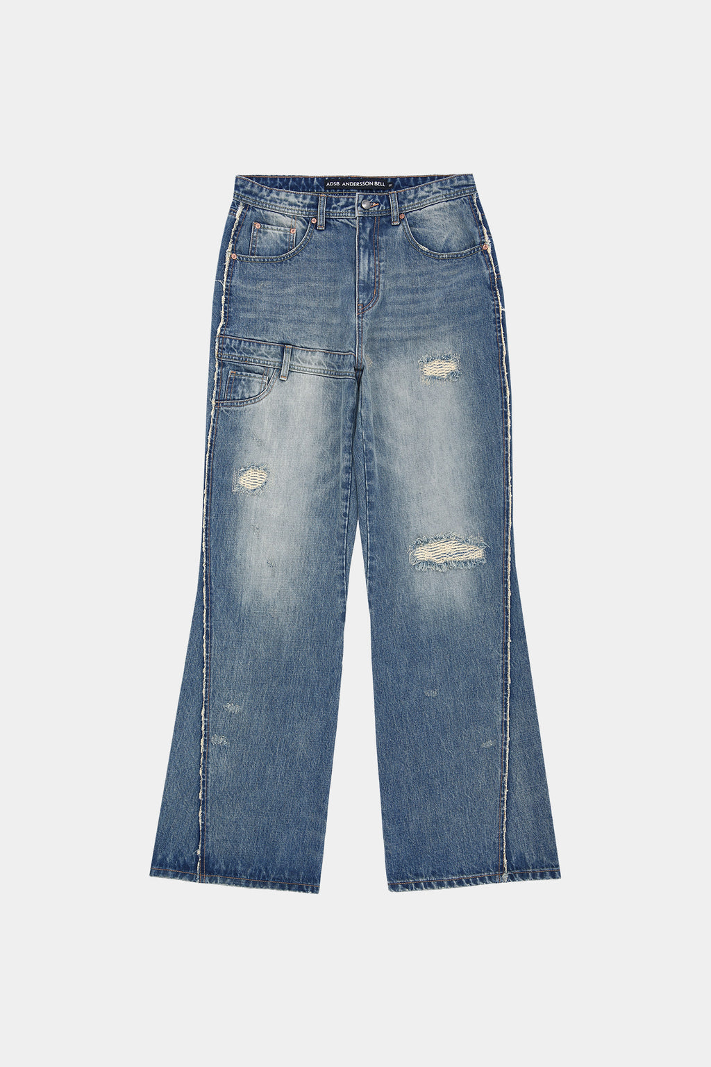 Andersson Bell - Unisex Re-Worked Embroidery Flare Jeans (blue) (Blue) product image 13 | TRAB K-Fashion Australia