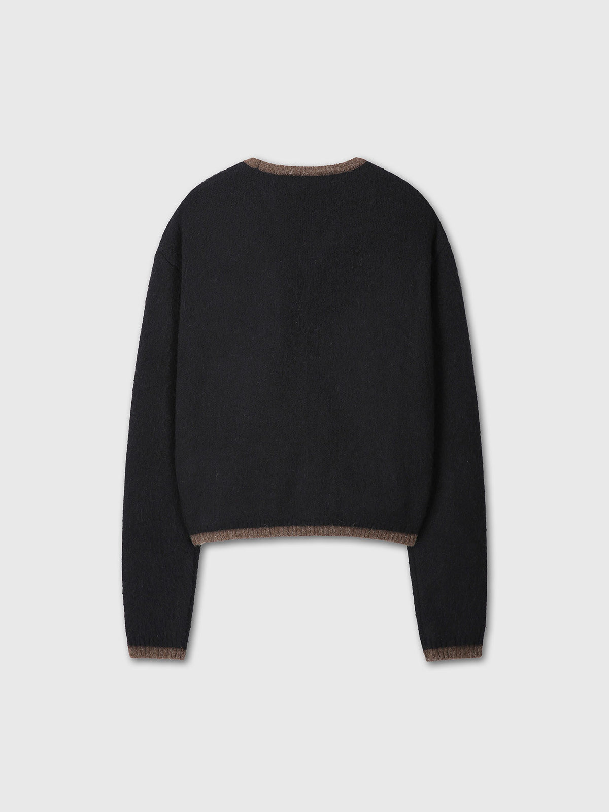Tonywack - Brushed Classic Tipped Cardigan (Brown/Black) product image 10 | TRAB K-Fashion Australia