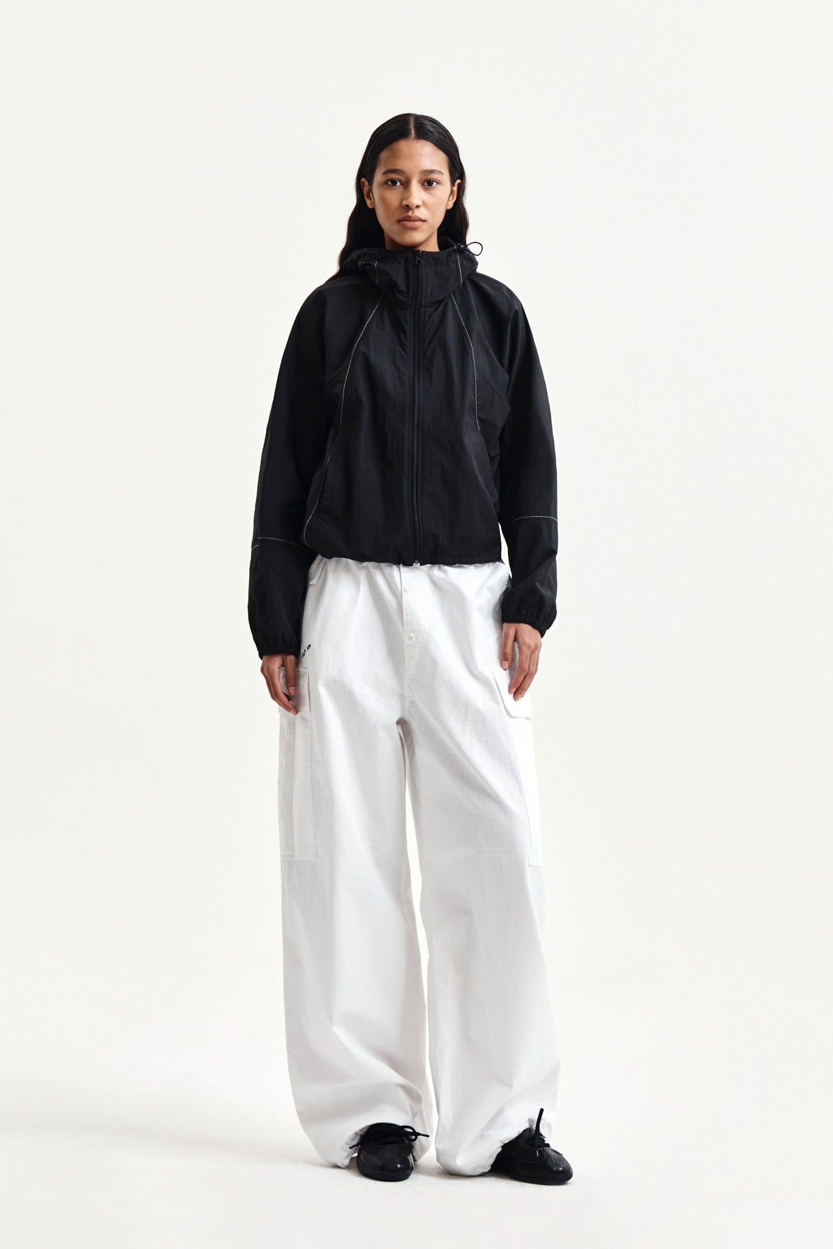 Matin Kim - Drawstring Hem Cargo Pants (Ivory) product image 9 | TRAB K-Fashion Australia