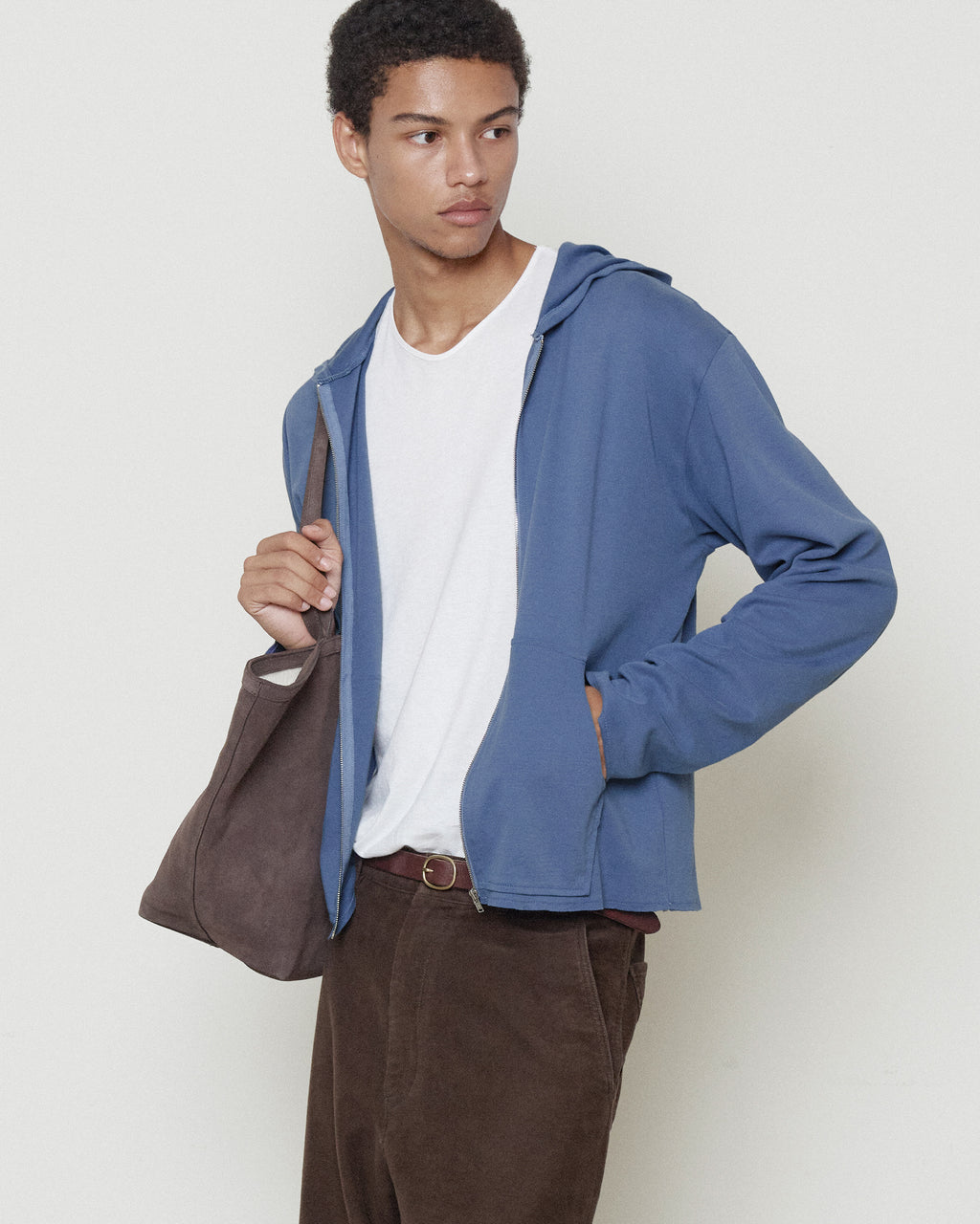 Brownyard - Smooth Jersey Hood Zip Up (Blue) product image 1 | TRAB K-Fashion Australia