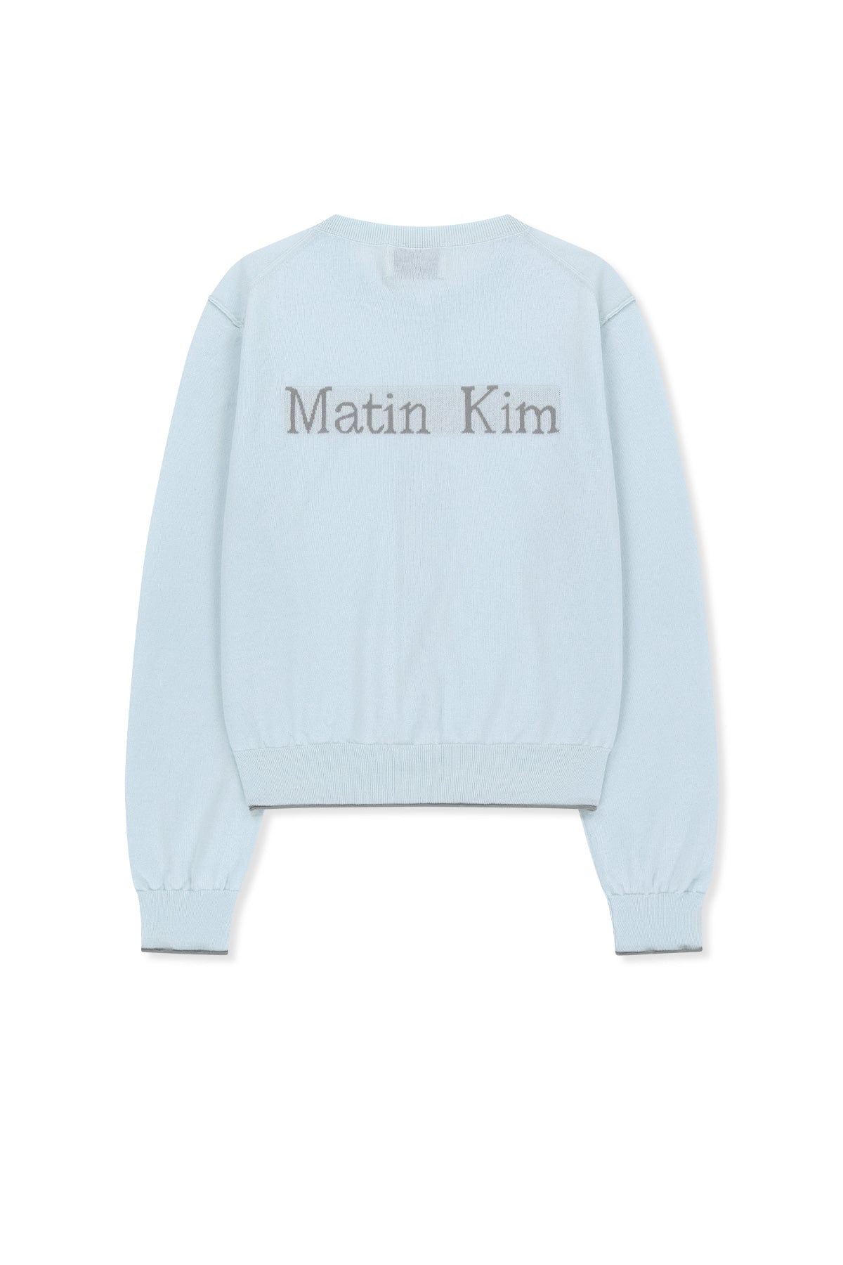 Matin Kim - Back Logo Sheer Cardigan (Light Blue) product image 2 | TRAB K-Fashion Australia