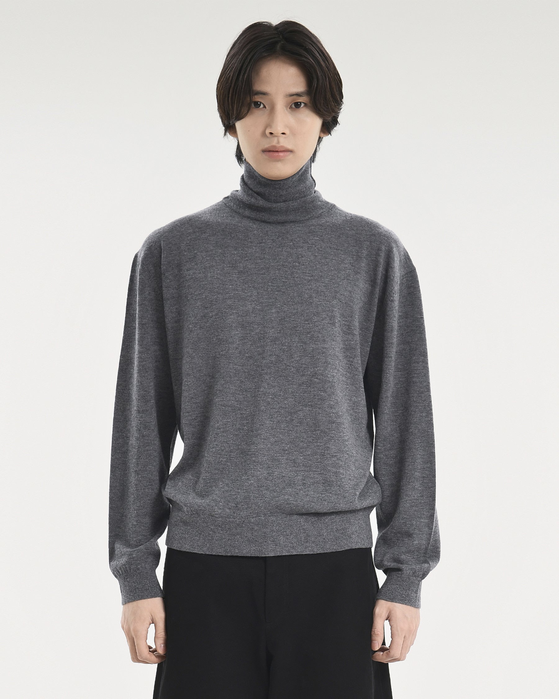 Brownyard - Merino Wool Turtle Neck Knit (Charcoal) product image 1 | TRAB K-Fashion Australia