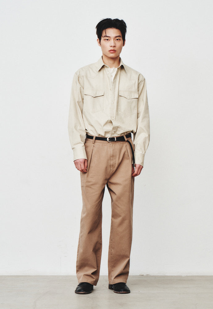 Art if acts - Washed Western Shirt (Cream) product image 4 | TRAB K-Fashion Australia
