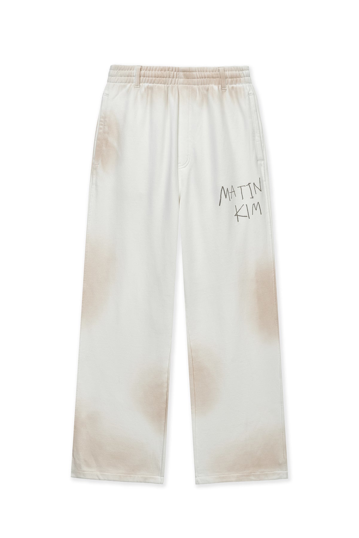 Matin Kim - Vintage Washed Logo Sweatpants (Ivory) product image 1 | TRAB K-Fashion Australia