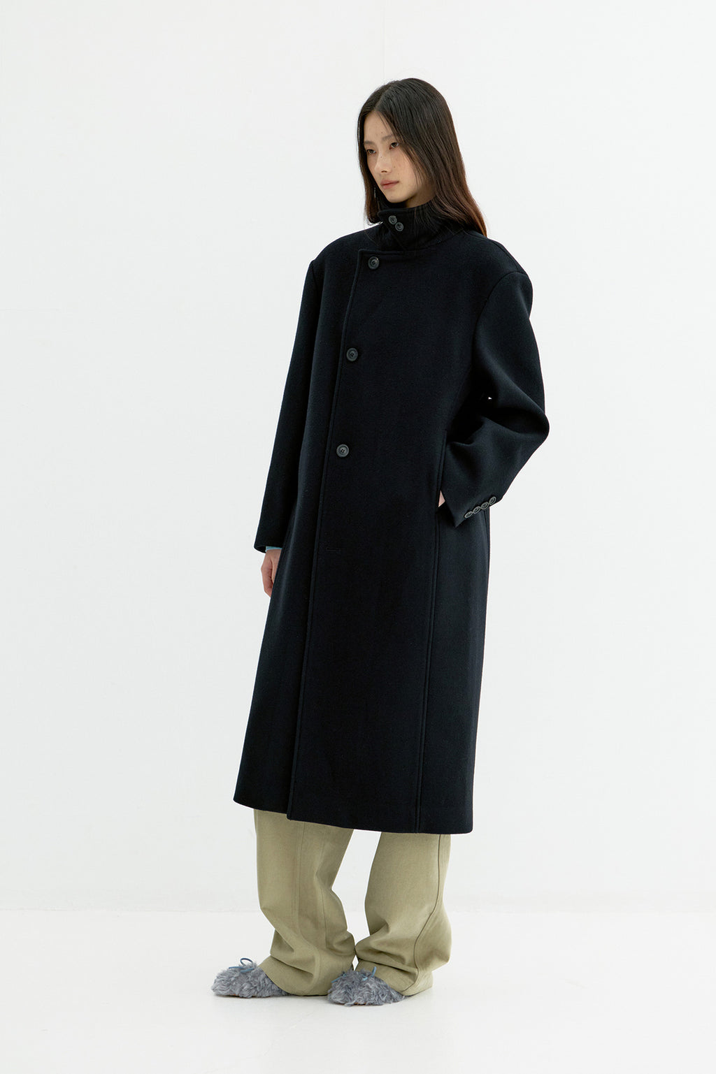 Coor - Wrap Front Coat (Black) product image 3 | TRAB K-Fashion Australia