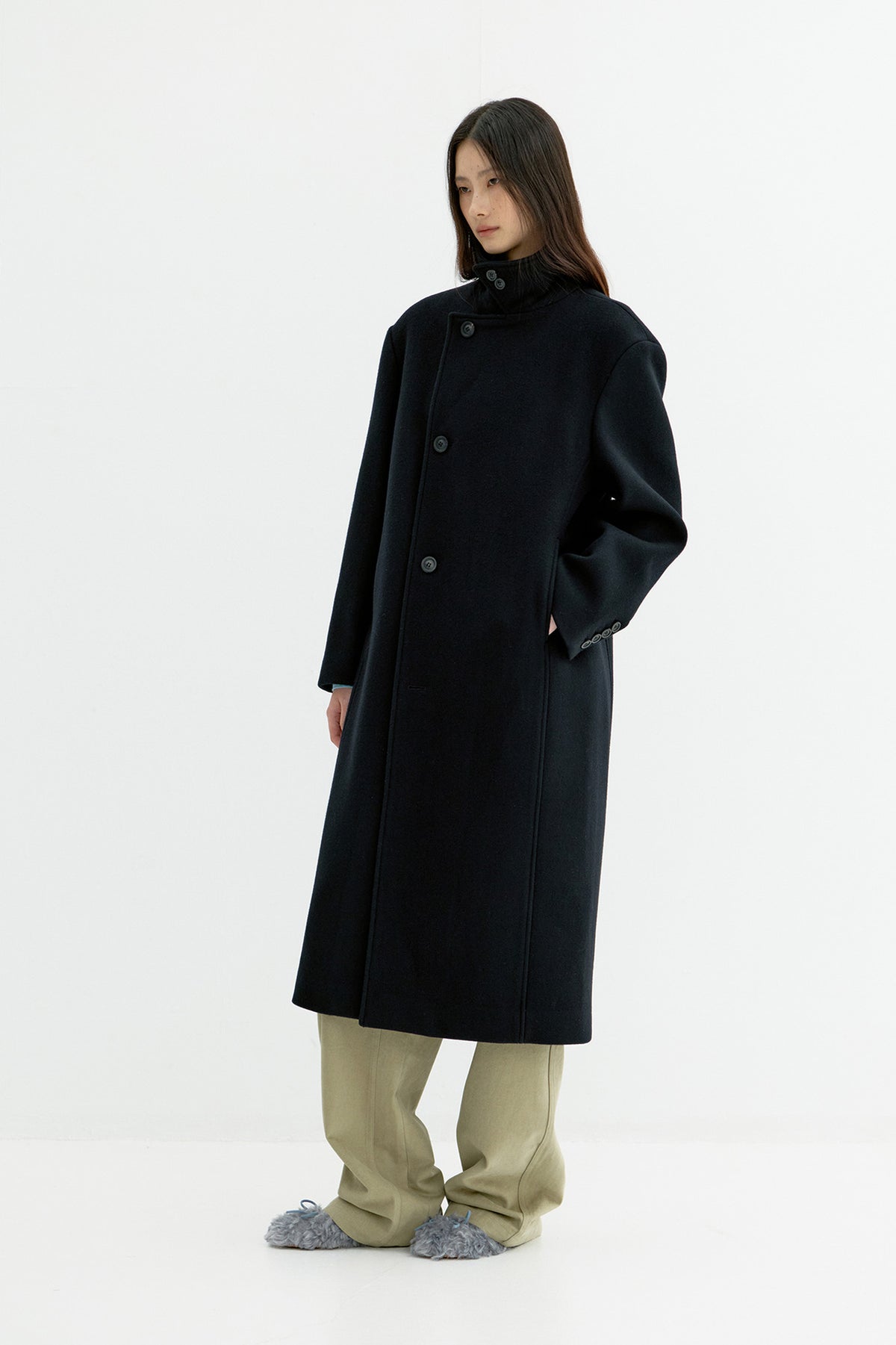 Coor - Wrap Front Coat (Black) product image 3 | TRAB K-Fashion Australia