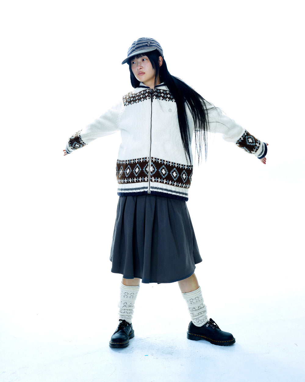 Coyseio - Mossy Cowichan Knit Jacket (Ivory) product image 16 | TRAB K-Fashion Australia