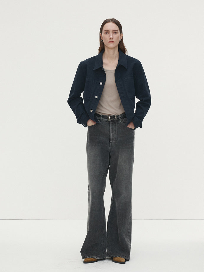 Tonywack - Loose Flared-Leg Denim Jeans (Washed Black) product image 2 | TRAB K-Fashion Australia