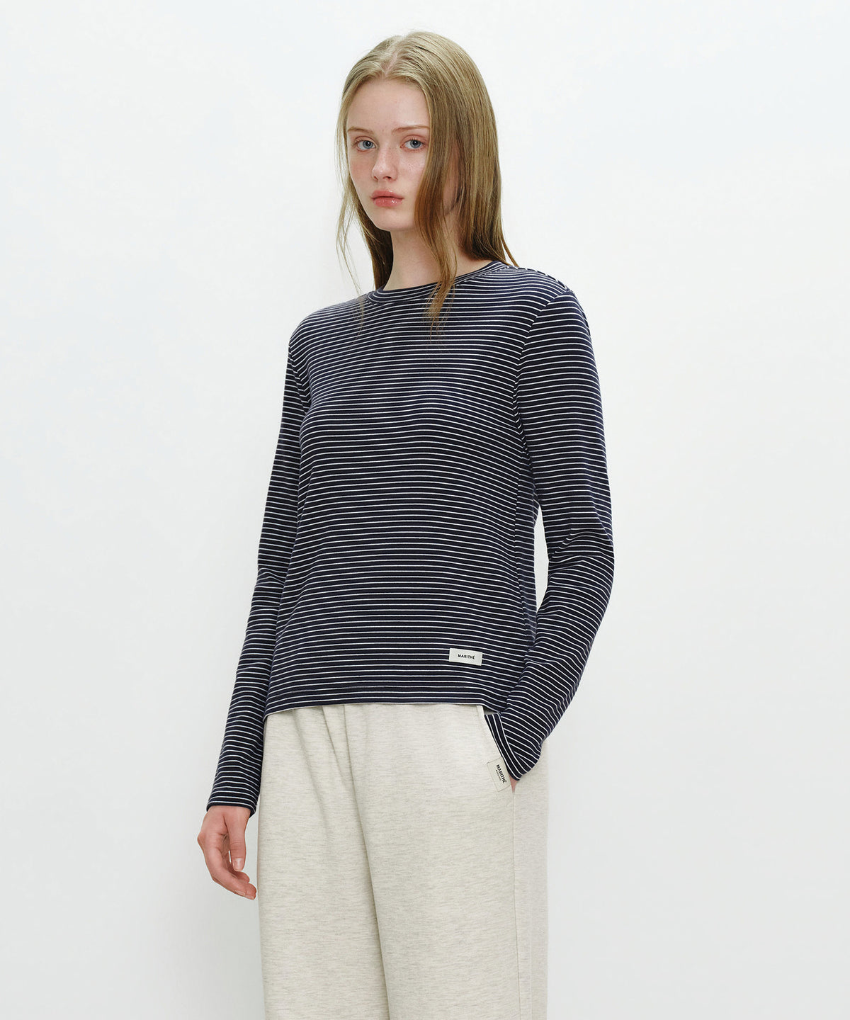 Marithe & Francois Girbaud - Basic Long Sleeve (Navy Stripe) product image 2 | TRAB K-Fashion Australia
