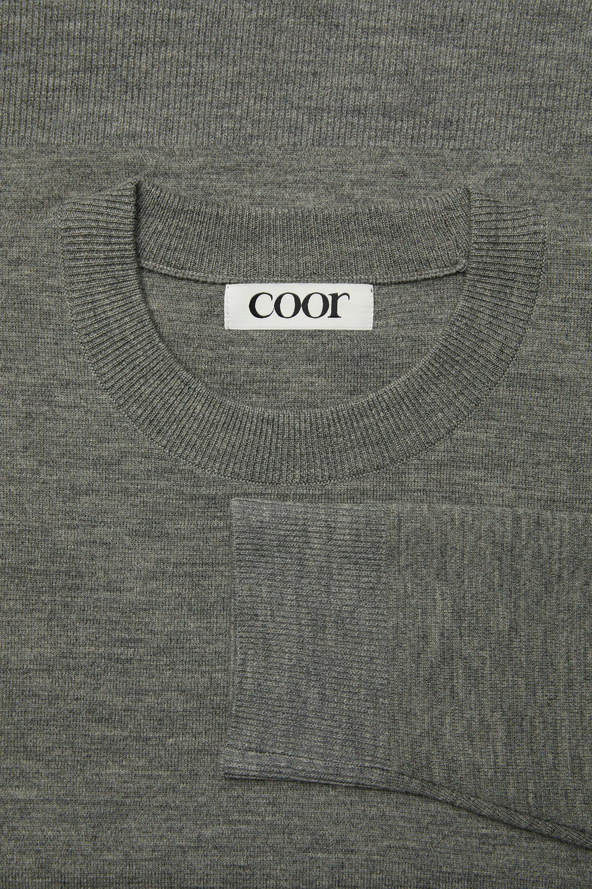 Coor - Merino Wool Crewneck Sweater (Khaki Gray) product image 5 | TRAB K-Fashion Australia