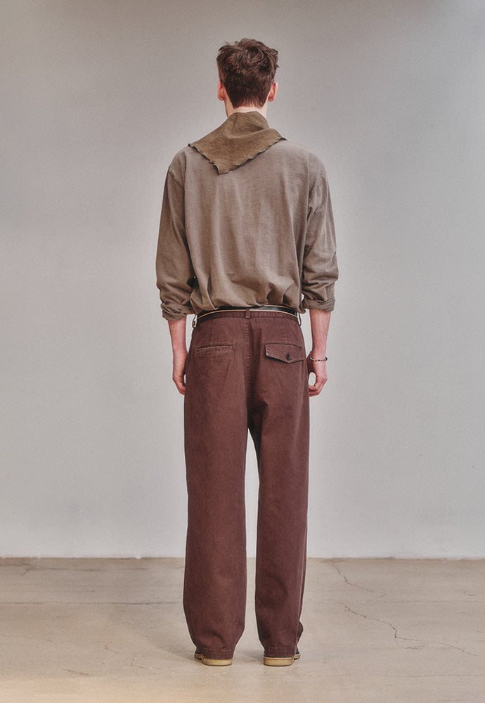 Art if acts - One Tuck Chino Pants (Brown) product image 6 | TRAB K-Fashion Australia