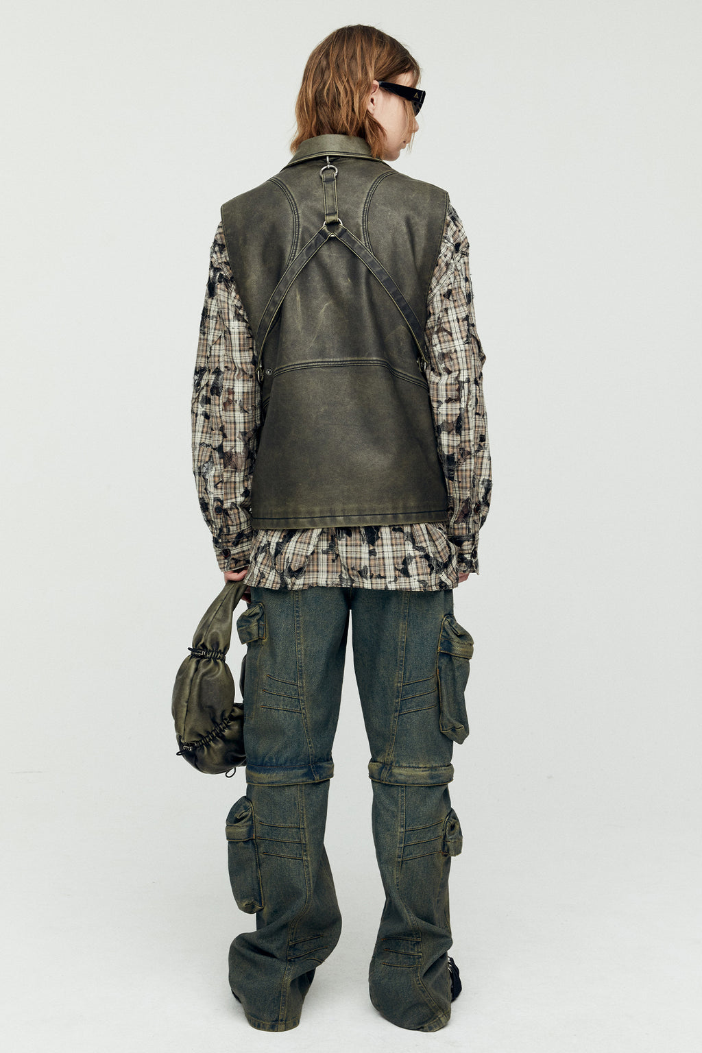 Andersson Bell - Cargo Coated Wide-Leg Jeans (Army Green) product image 6 | TRAB K-Fashion Australia