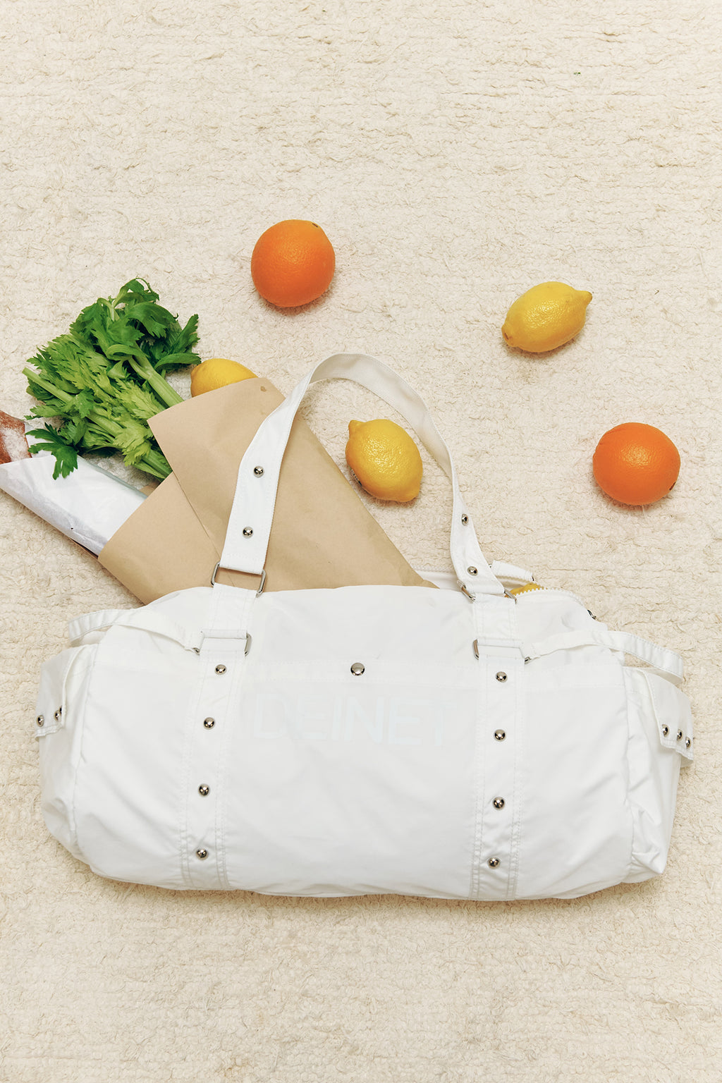Deinet - Logo Duffle Bag (White) product image 1 | TRAB K-Fashion Australia