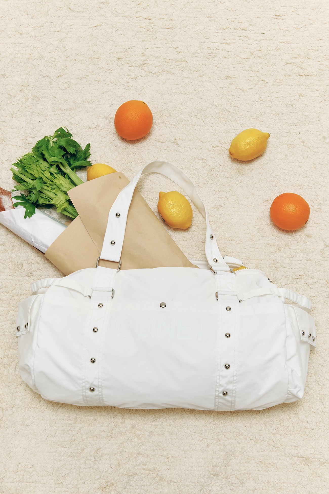 Deinet - Logo Duffle Bag (White) product image 1 | TRAB K-Fashion Australia