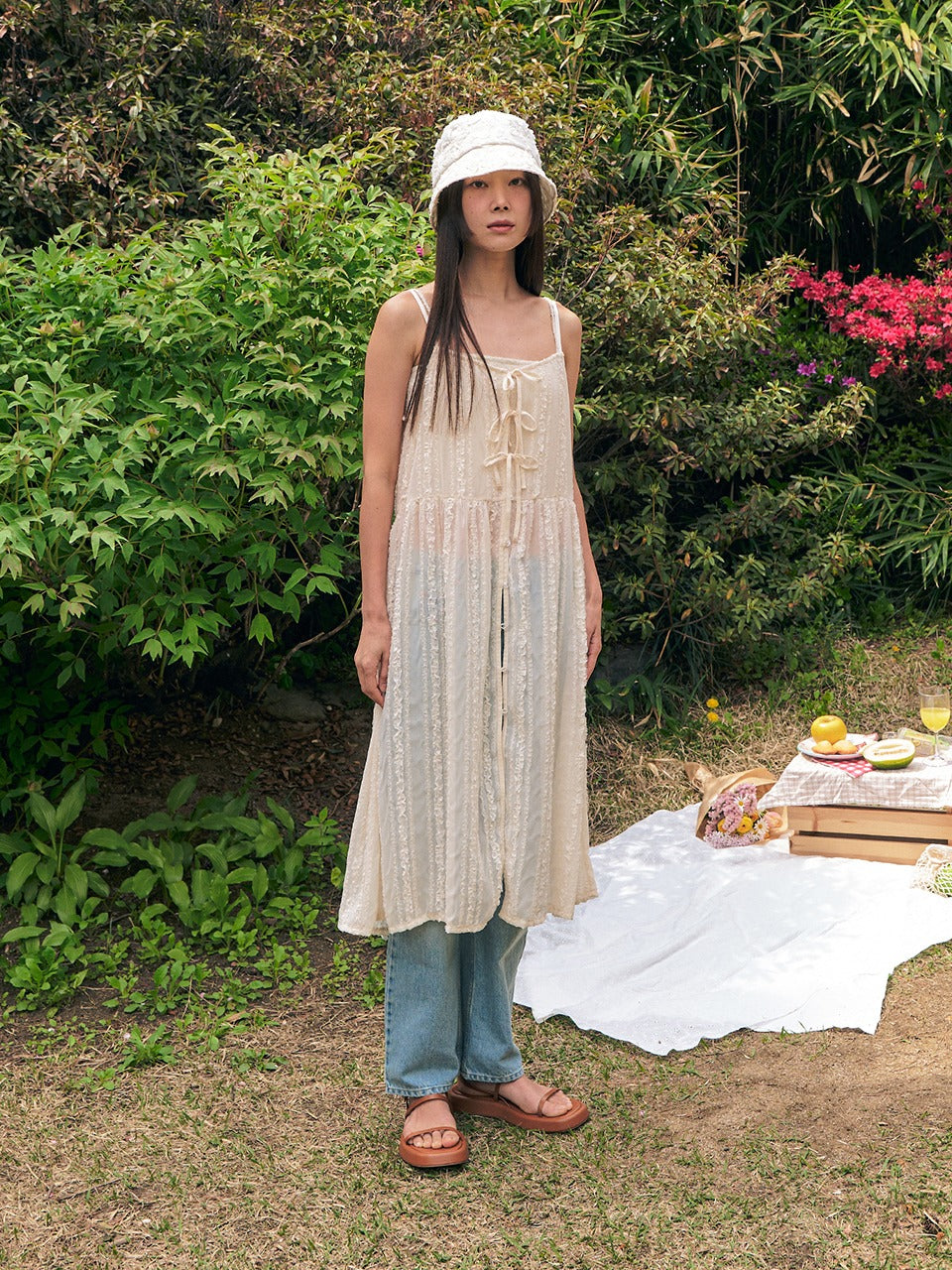 Margarin Fingers - Lace Chiffon One Piece (Light Yellow) product image 1 | TRAB K-Fashion Australia