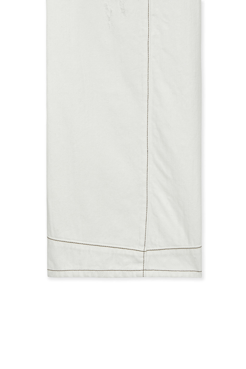 Matin Kim - Waist Buckle Stitch Point Twill Denim Pants (Ivory) product image 4 | TRAB K-Fashion Australia