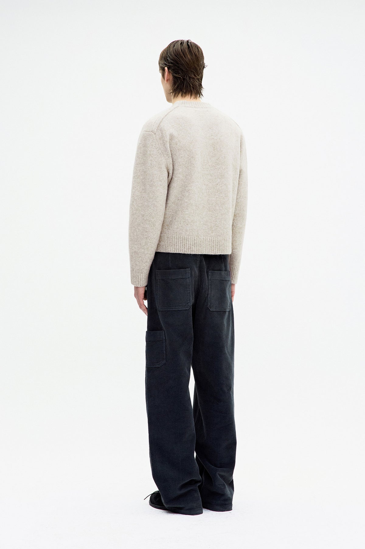 Coor - Wool Blend Hairy V-Neck Sweater (Ivory) product image 4 | TRAB K-Fashion Australia