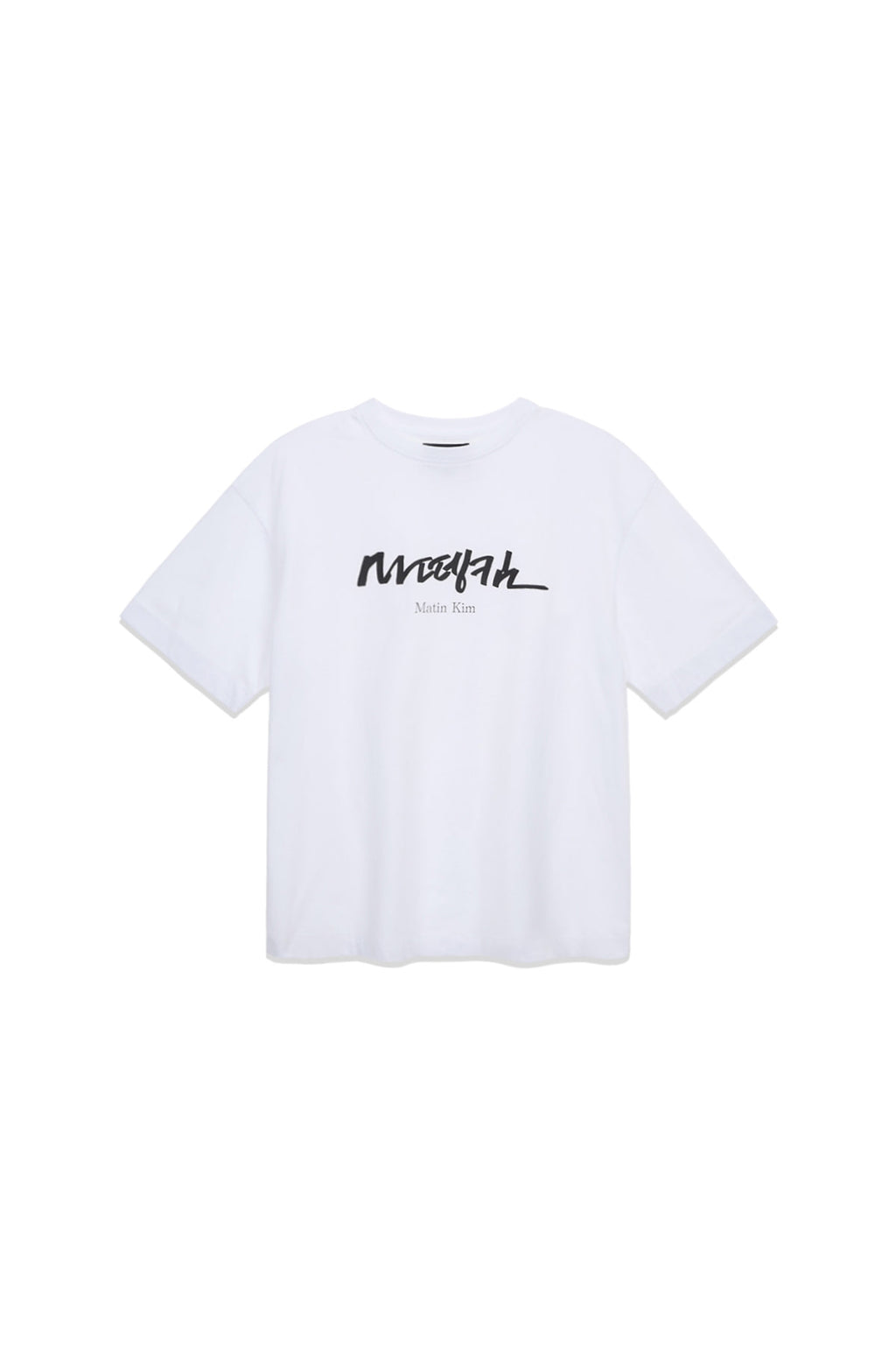 Matin Kim - Hangeul Big Logo Point Top (White) product image 1 | TRAB K-Fashion Australia