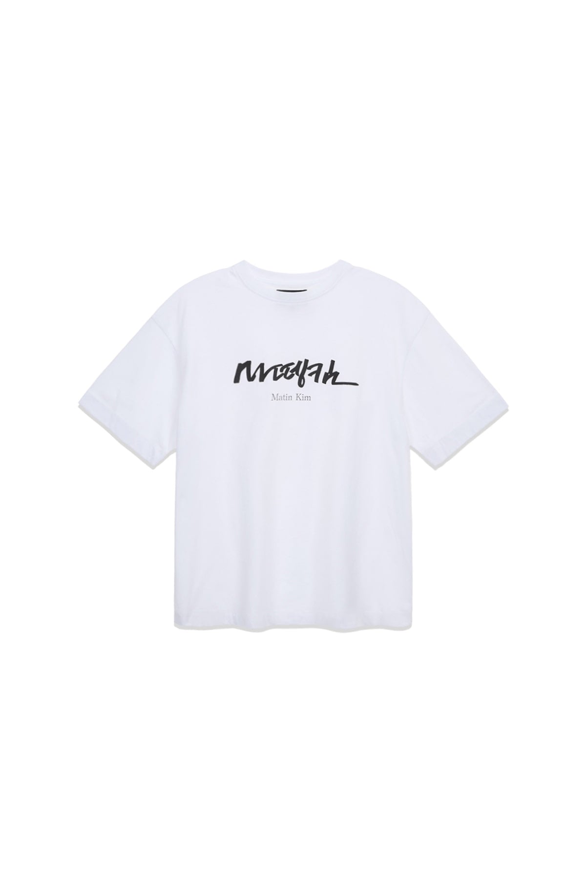 Matin Kim - Hangeul Big Logo Point Top (White) product image 1 | TRAB K-Fashion Australia