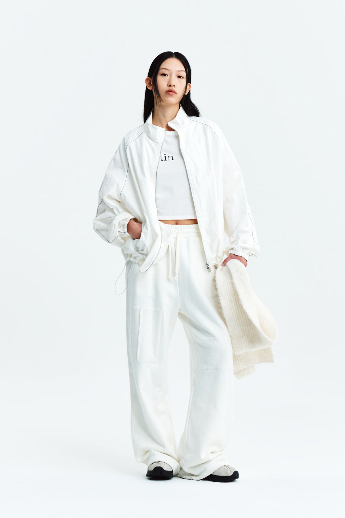 Matin Kim - Matin Kim Logo Coating Jumper (Ivory) product image 9 | TRAB K-Fashion Australia