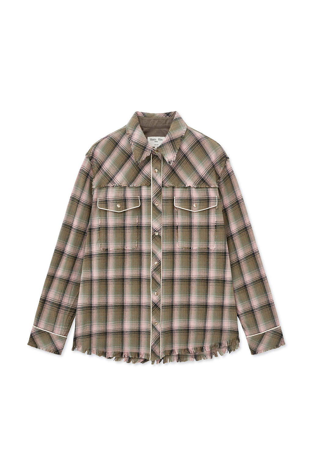 Matin Kim - Check Flannel Pocket Shirt (Pink) product image 1 | TRAB K-Fashion Australia