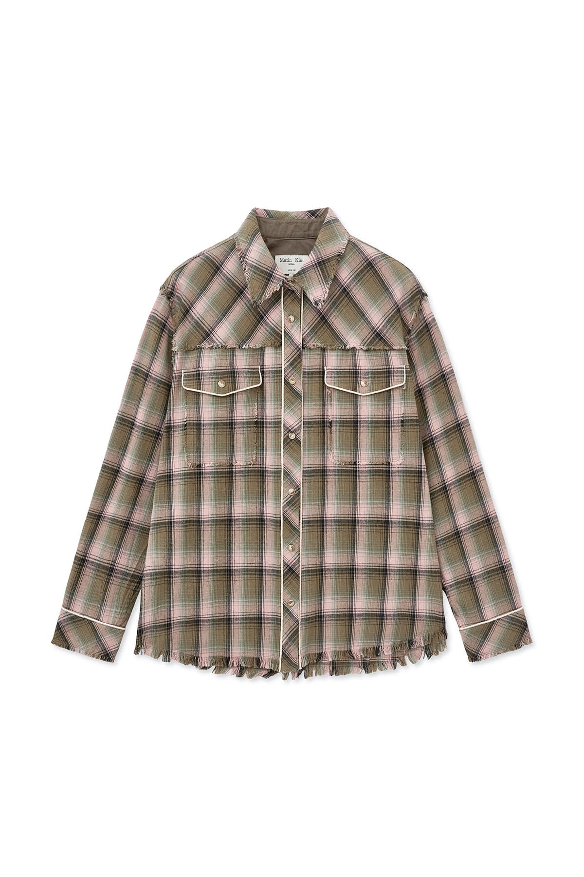 Matin Kim - Check Flannel Pocket Shirt (Pink) product image 1 | TRAB K-Fashion Australia