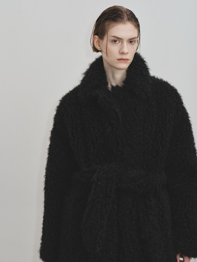 Tonywack - Oversized Black Fur Coat (Black) product image 6 | TRAB K-Fashion Australia