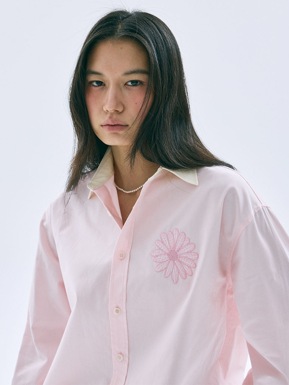 Mardi Mercredi - Oxford Shirt Contrast Collar (Lightpink Pink) product image 1 | TRAB K-Fashion Australia