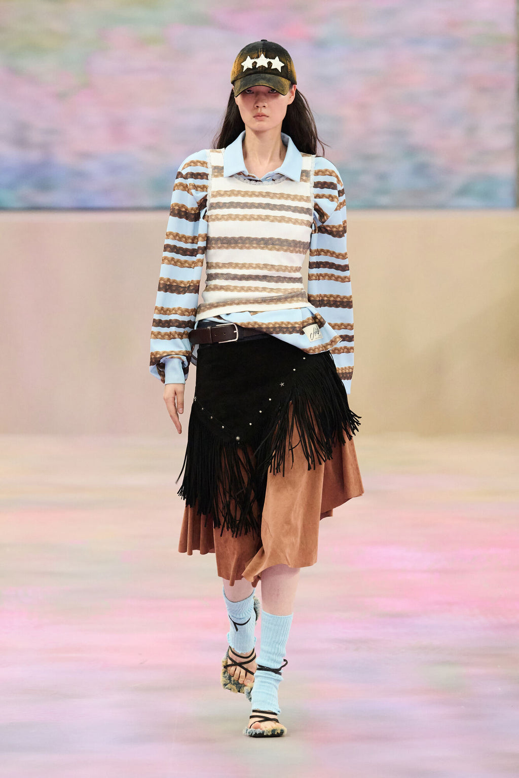 Andersson Bell - Hair Braid Stripe Tank Top (Beige) product image 7 | TRAB K-Fashion Australia