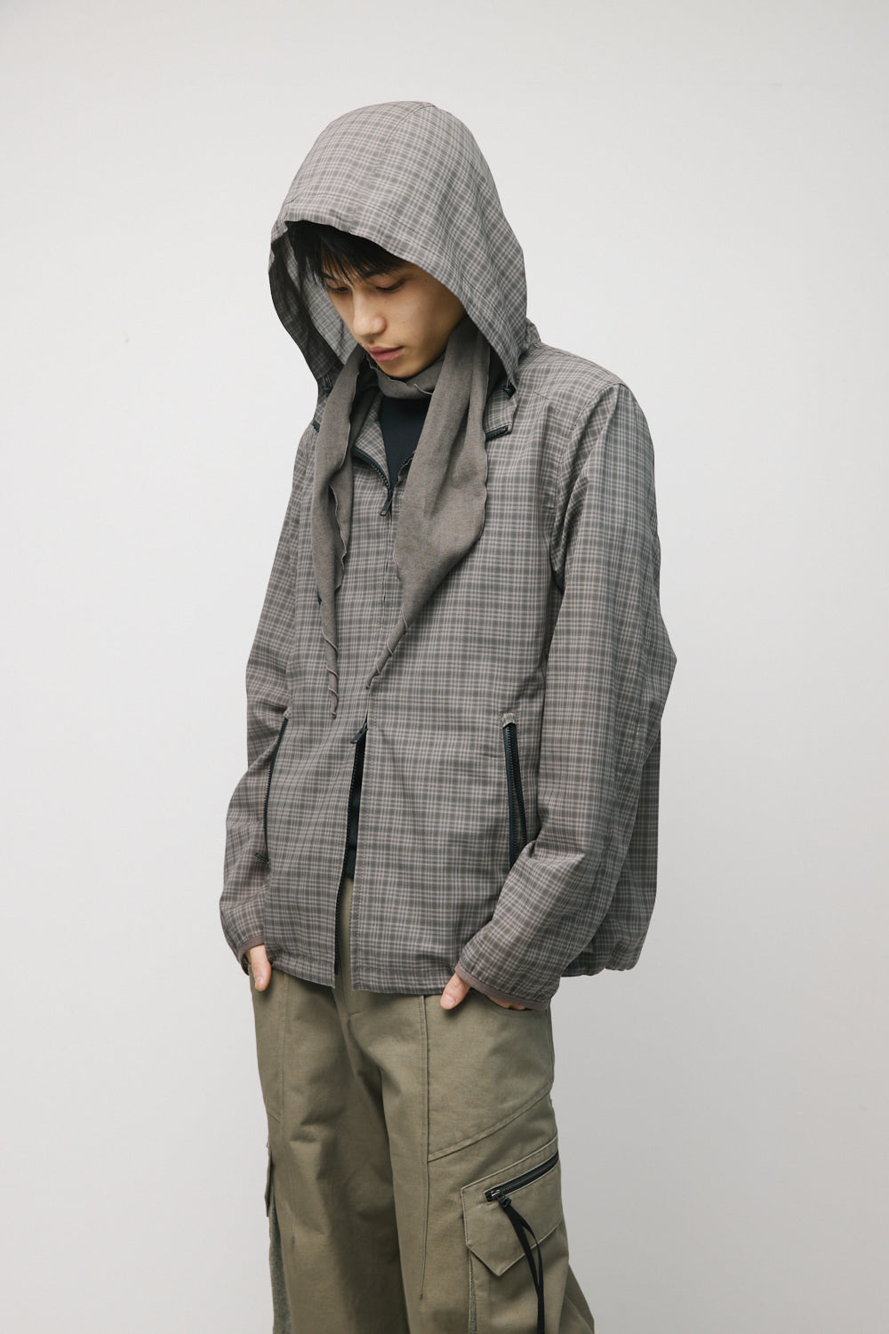 Hatchingroom - Vented Windbreaker Wool Check (Olive) product image 12 | TRAB K-Fashion Australia