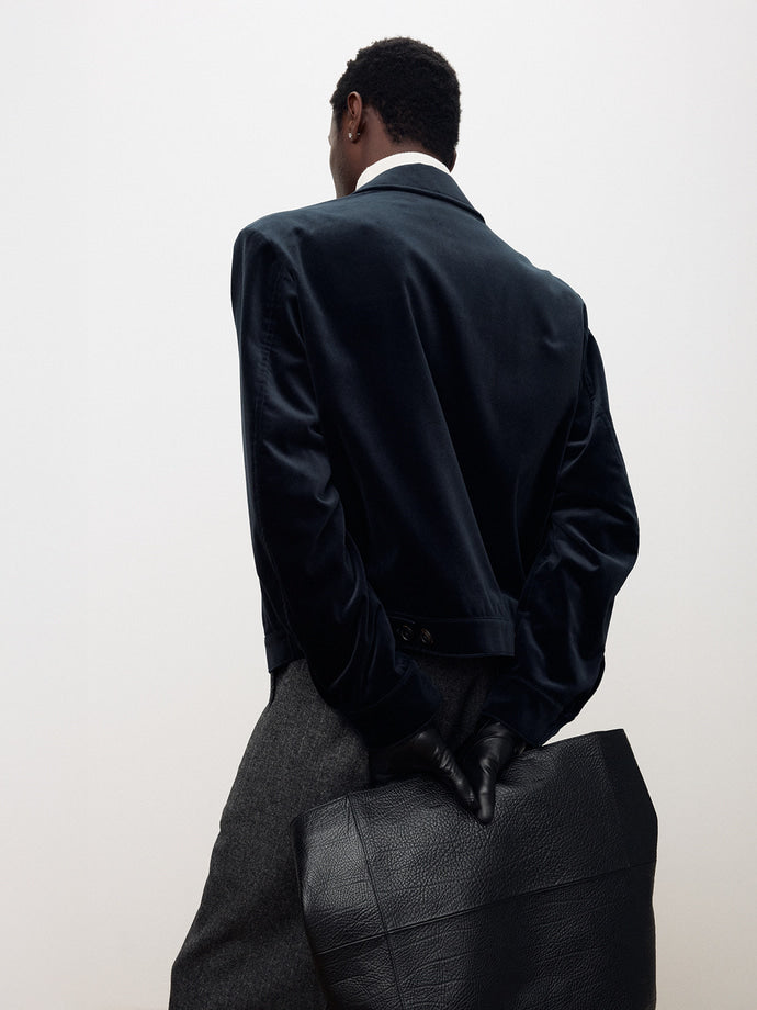 Tonywack - Velvet Blouson Jacket (Dark Navy) product image 1 | TRAB K-Fashion Australia