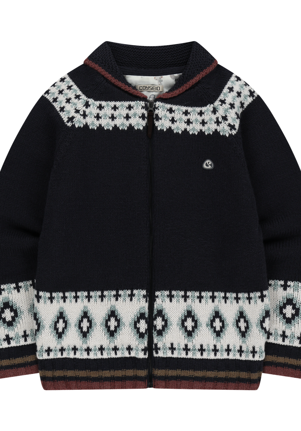 Coyseio - Mossy Cowichan Knit Jacket (Navy) product image 2 | TRAB K-Fashion Australia