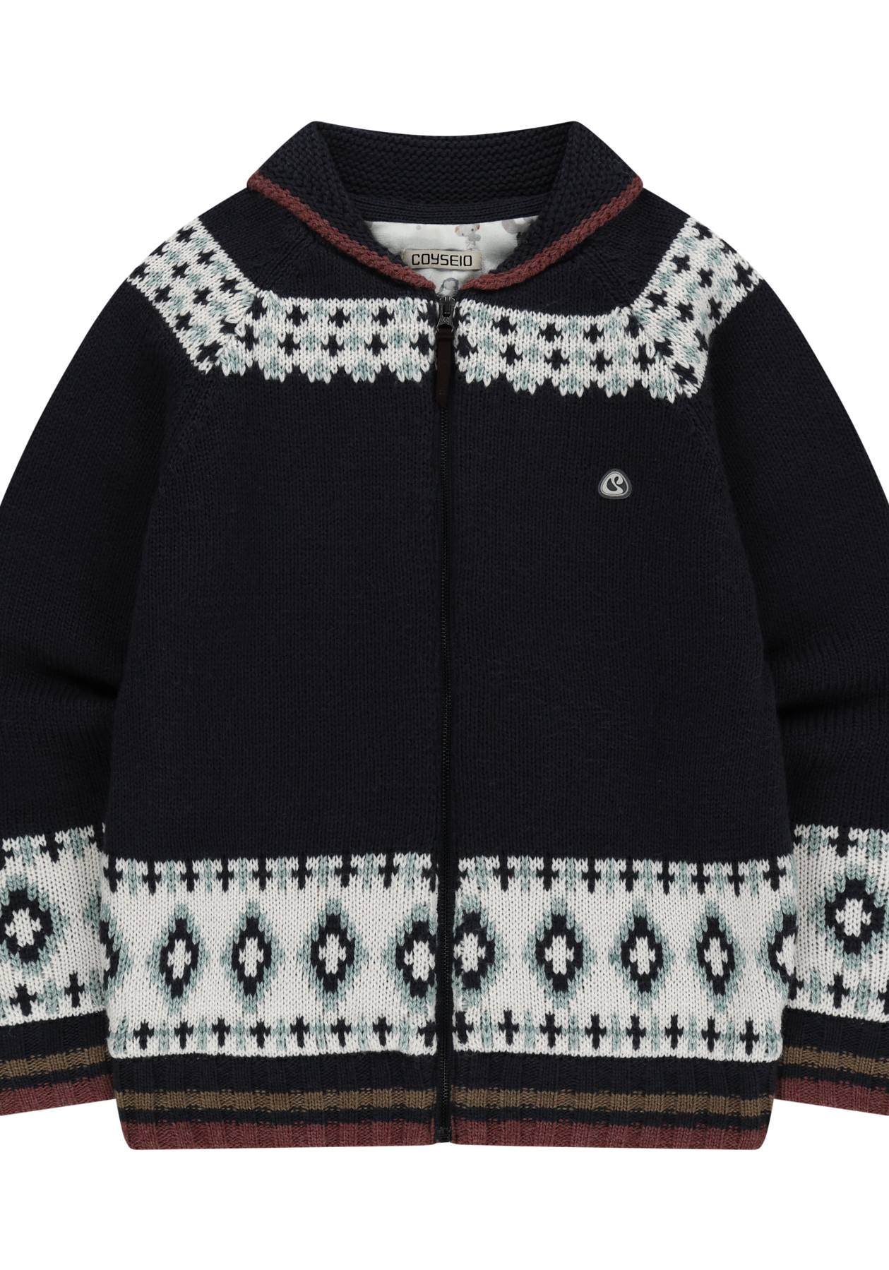 Coyseio - Mossy Cowichan Knit Jacket (Navy) product image 2 | TRAB K-Fashion Australia