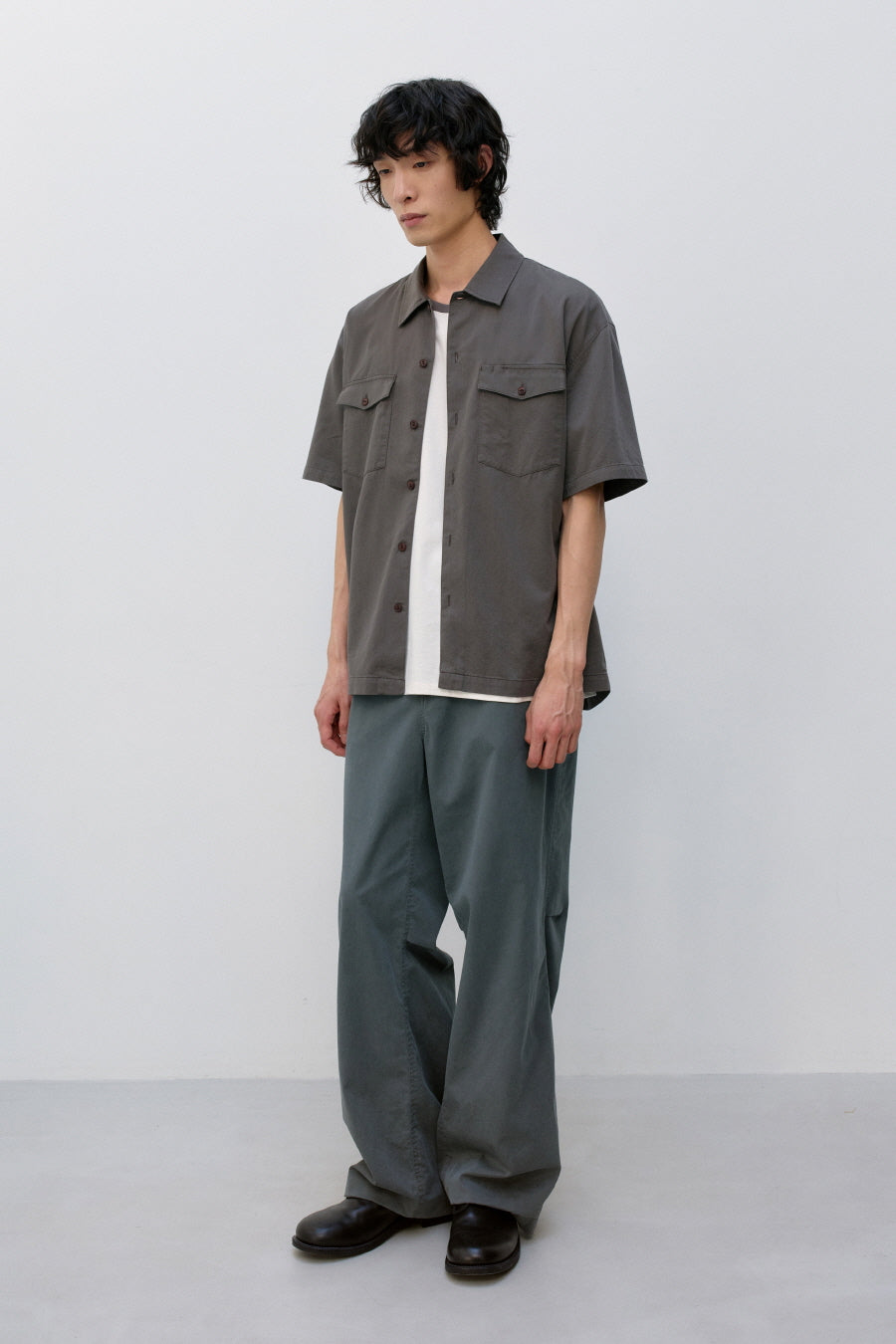 Insilence - Cotton Tencel Fatigue Shirt (Ash Brown) product image 3 | TRAB K-Fashion Australia