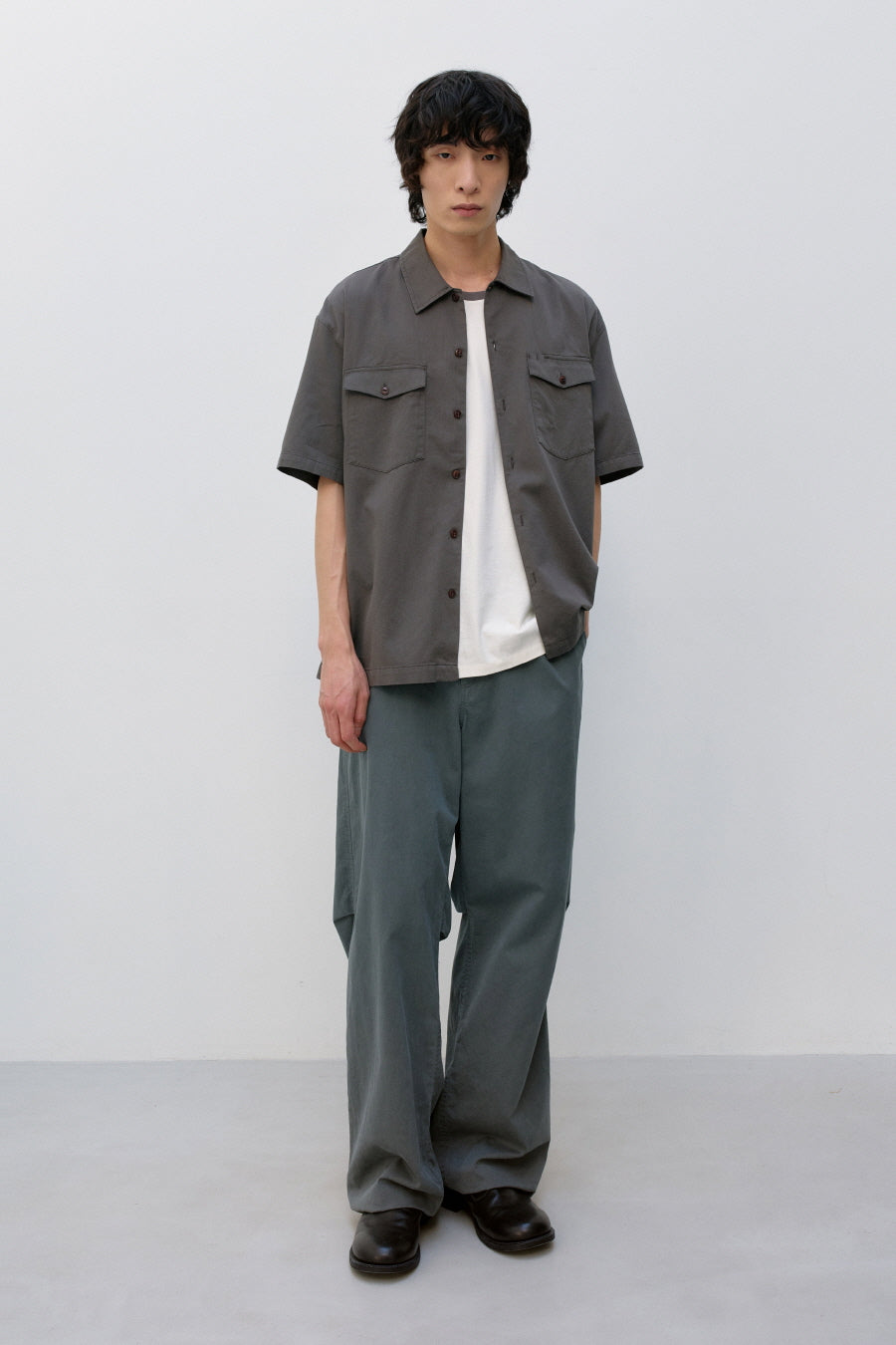 Insilence - Cotton Tencel Fatigue Shirt (Ash Brown) product image 6 | TRAB K-Fashion Australia