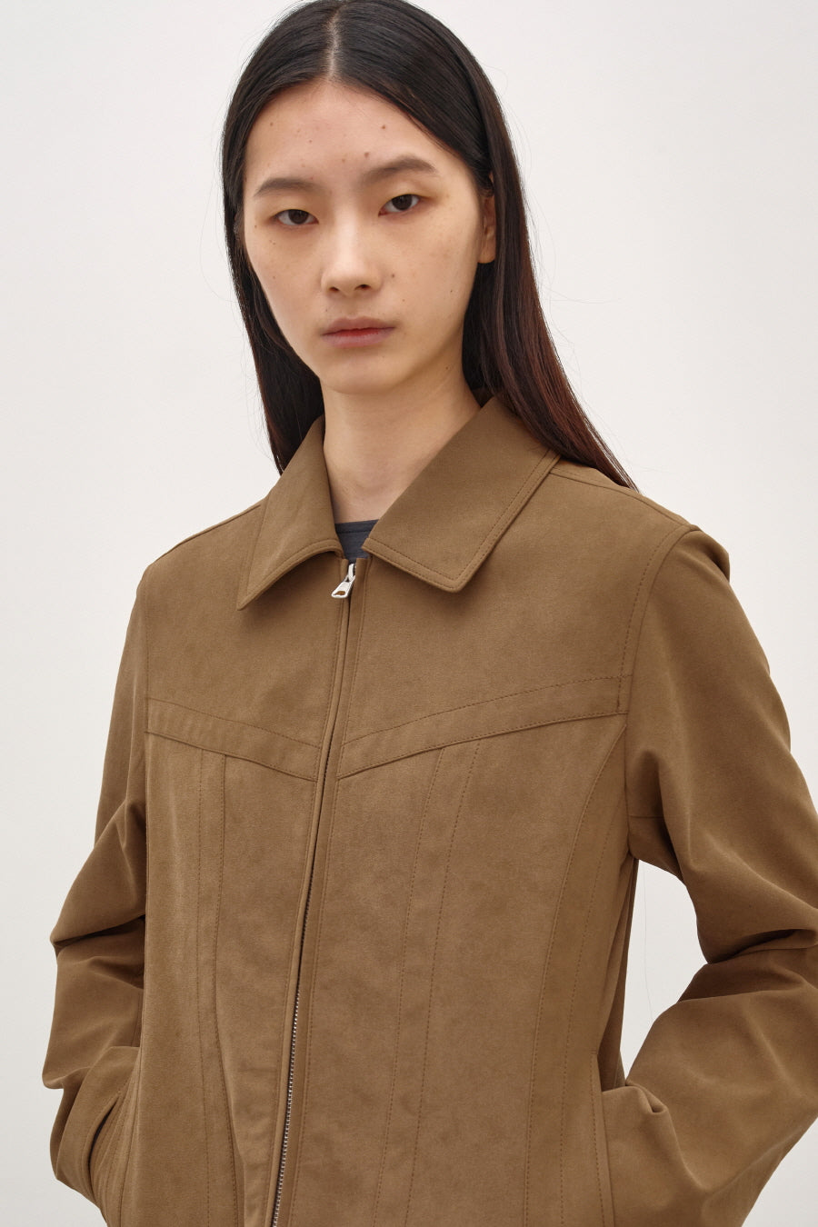 Insilence - Vintage Faux Suede Jacket (Camel) product image 1 | TRAB K-Fashion Australia