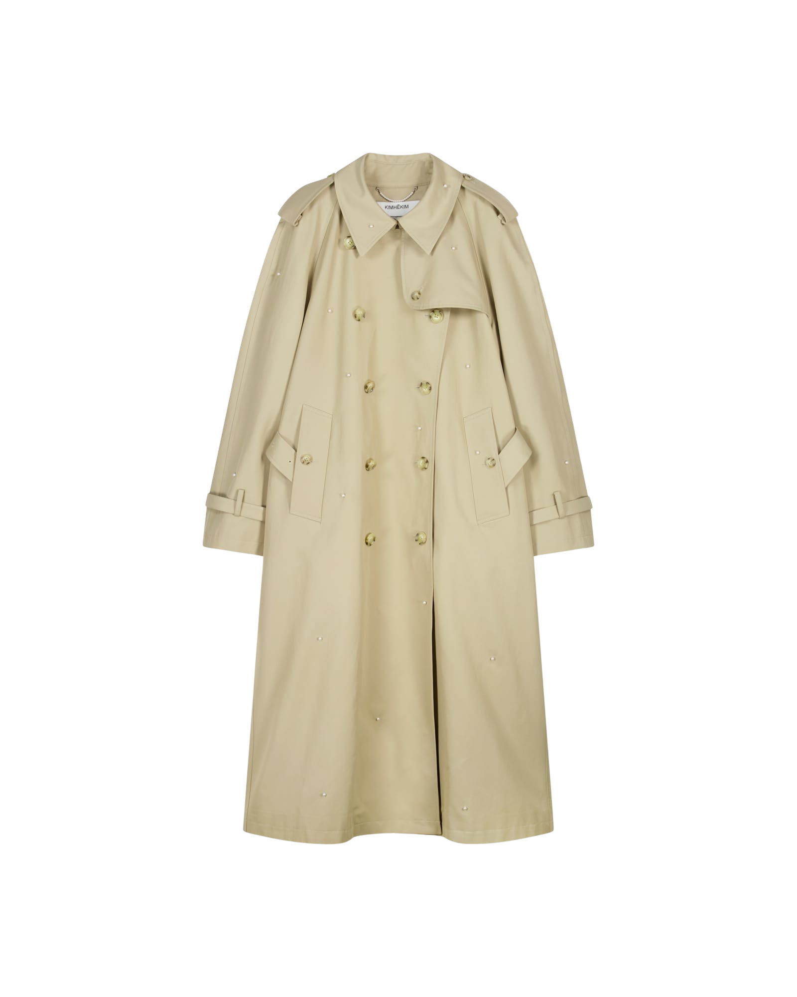 Kimhe Kim - Pearl Embellished Trench Coat (Beige) product image 9 | TRAB K-Fashion Australia