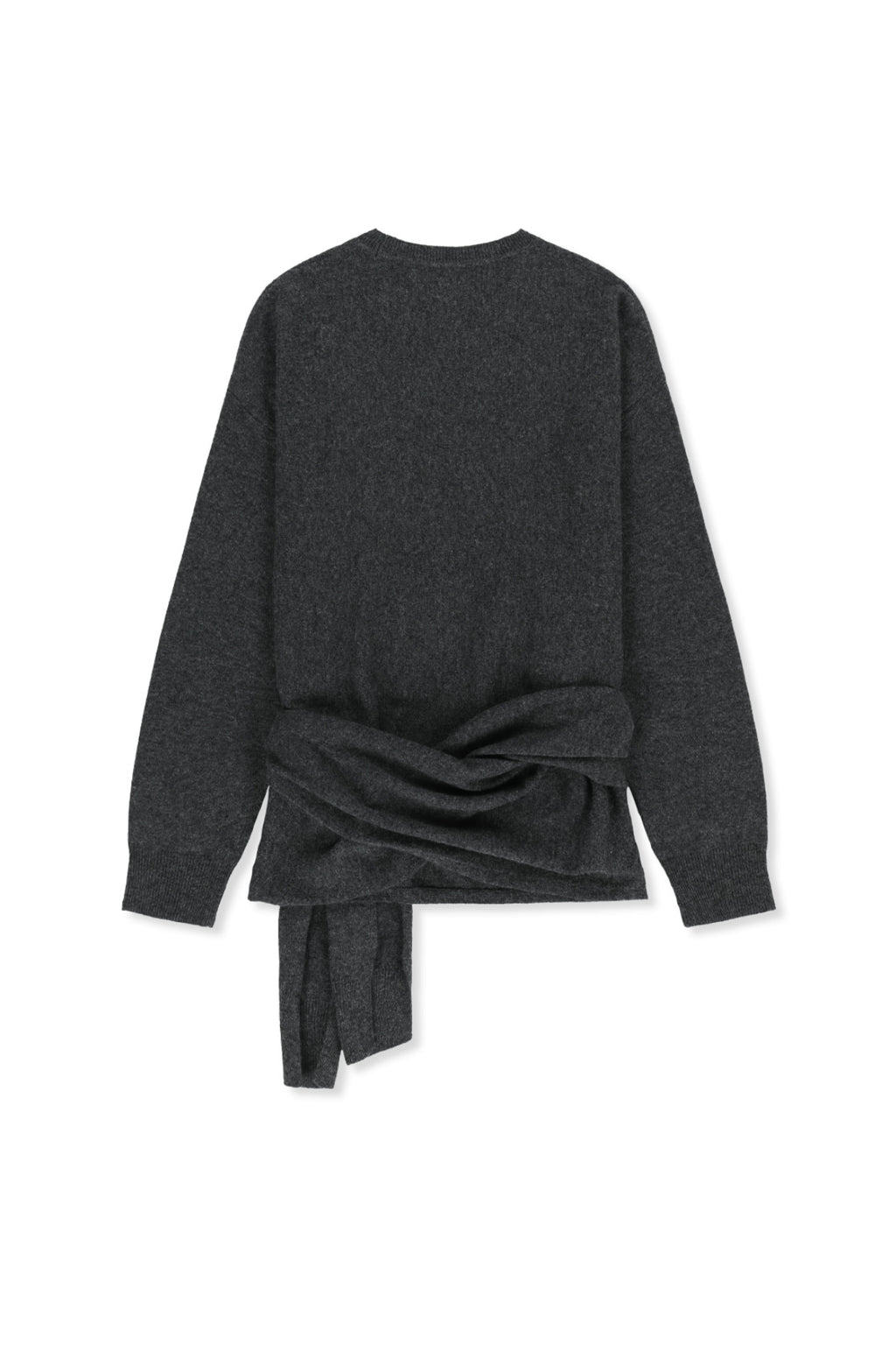 Matin Kim - Wrap Tie Knit Pullover (Charcoal) product image 2 | TRAB K-Fashion Australia
