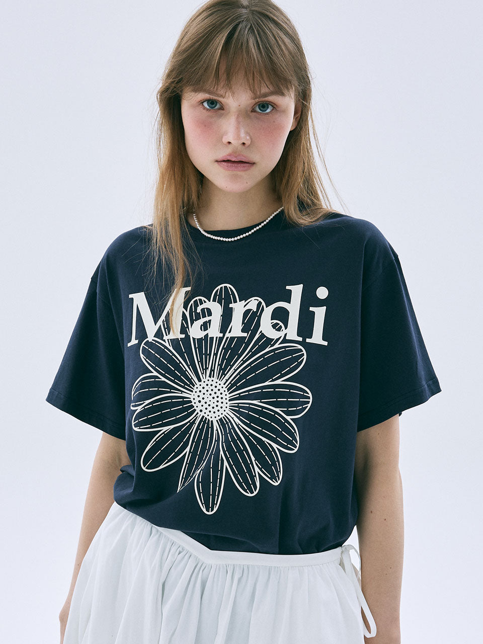 Mardi Mercredi - Tshirt Flowermardi (Navy Ivory) product image 1 | TRAB K-Fashion Australia