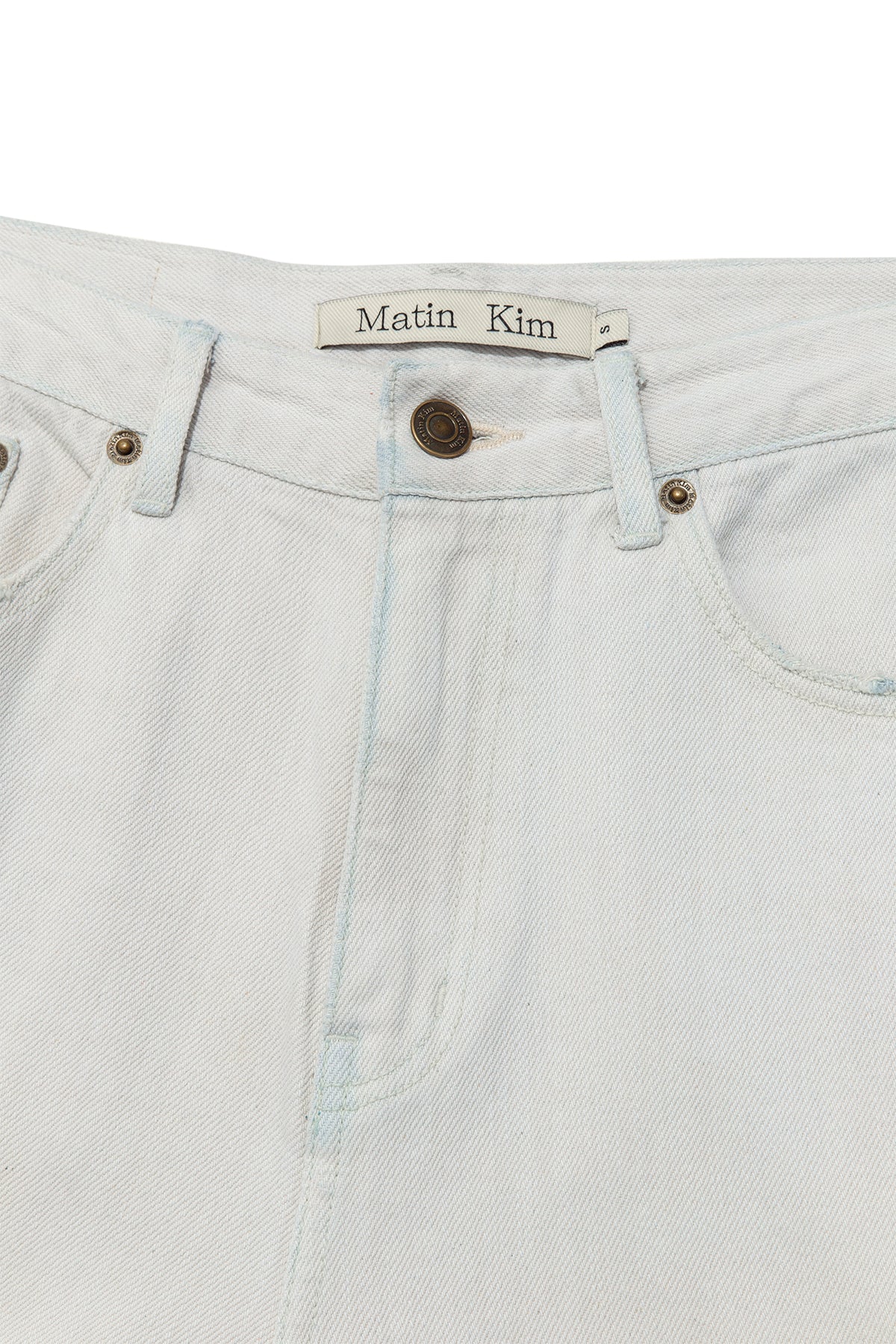 Matin Kim - Damage Point Washed Wide Denim Pants (Light Grey) product image 3 | TRAB K-Fashion Australia