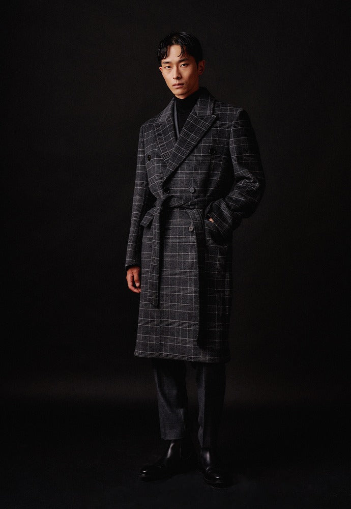 Tonywack - Crudo Check Double Coat (Grey Check) product image 1 | TRAB K-Fashion Australia