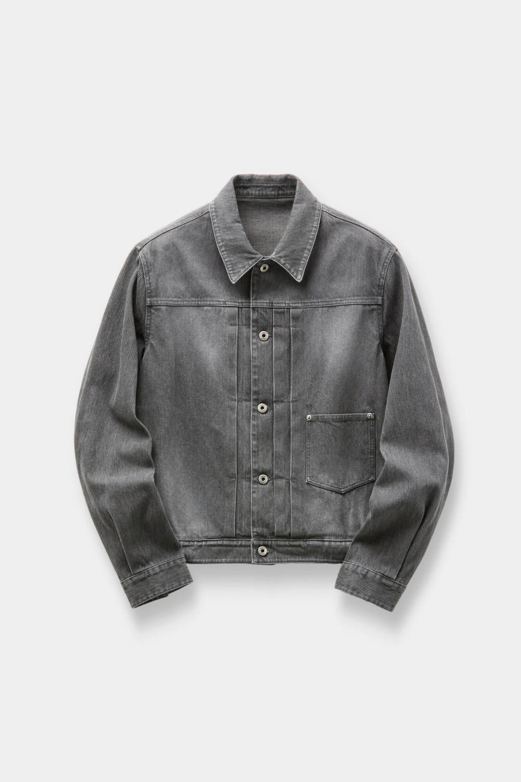 Coor - Type 1 Rib Texture Trucker Jacket (Washed Gray) product image 1 | TRAB K-Fashion Australia