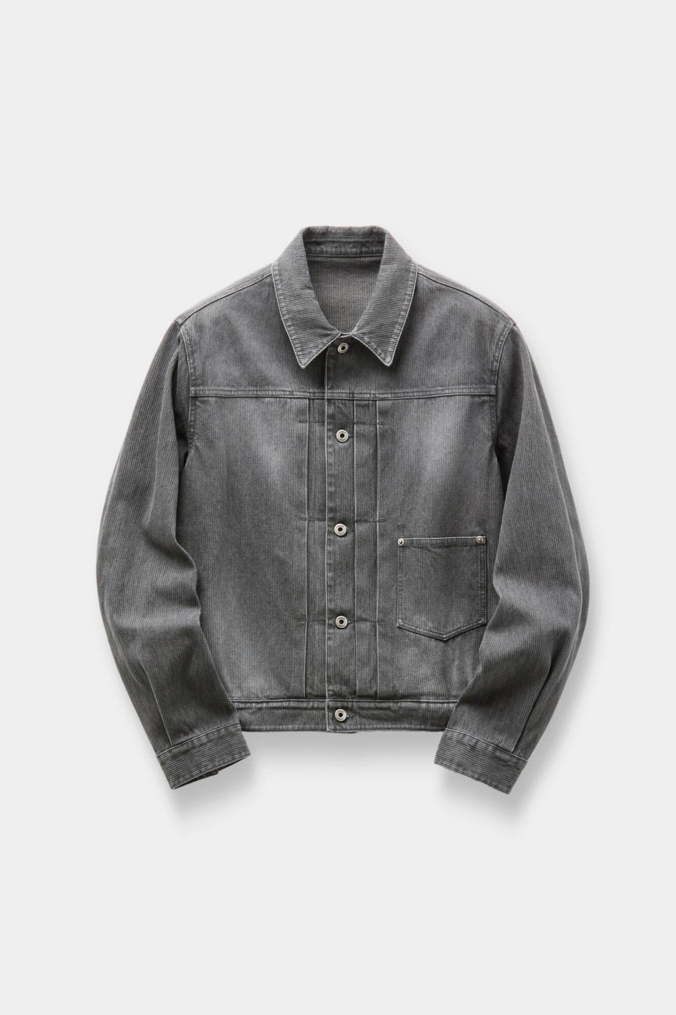Coor - Type 1 Rib Texture Trucker Jacket (Washed Gray) product image 1 | TRAB K-Fashion Australia