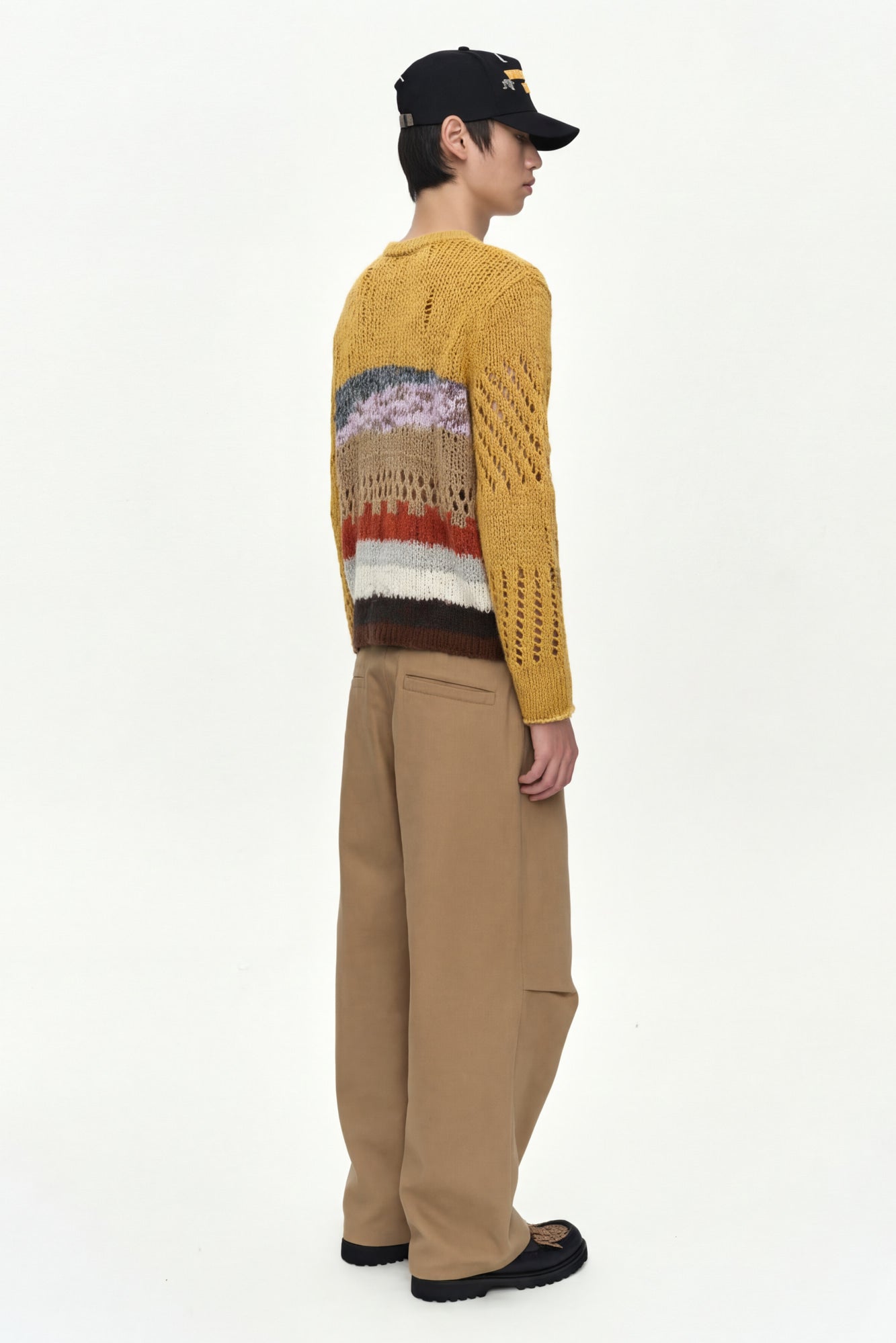 Andersson Bell - Yellow Hand-Crocheted Crew-Neck Sweater (Yellow) product image 2 | TRAB K-Fashion Australia