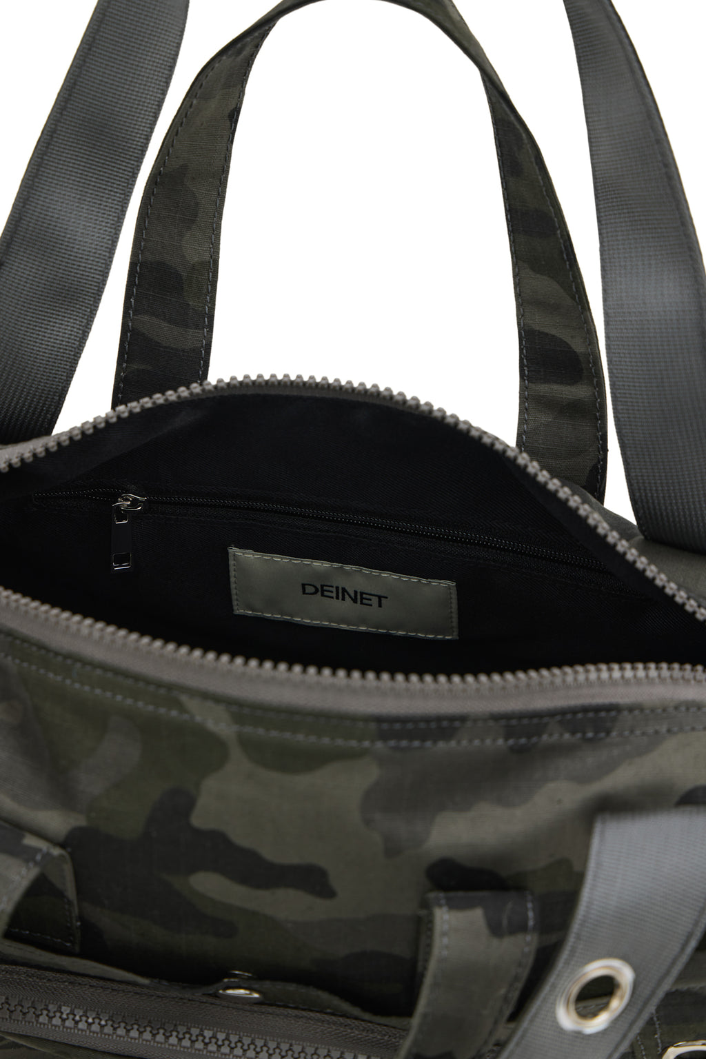 Deinet - Eyelet Camouflage Mini Duffle Bag (Charcoal) product image 12 | TRAB K-Fashion Australia