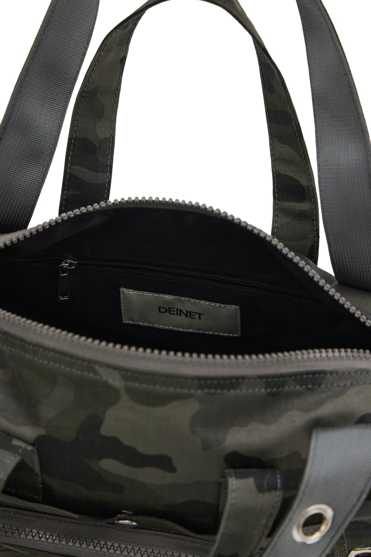 Deinet - Eyelet Camouflage Mini Duffle Bag (Charcoal) product image 12 | TRAB K-Fashion Australia
